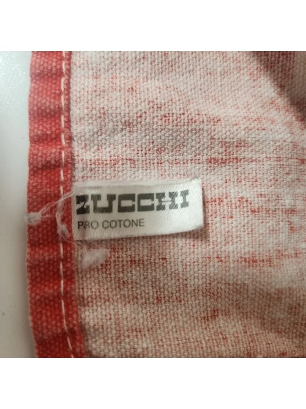 70s Vintage Zucchi Italy Risotto Primavera Cotton Tea Towel Red Recipe Kitchen